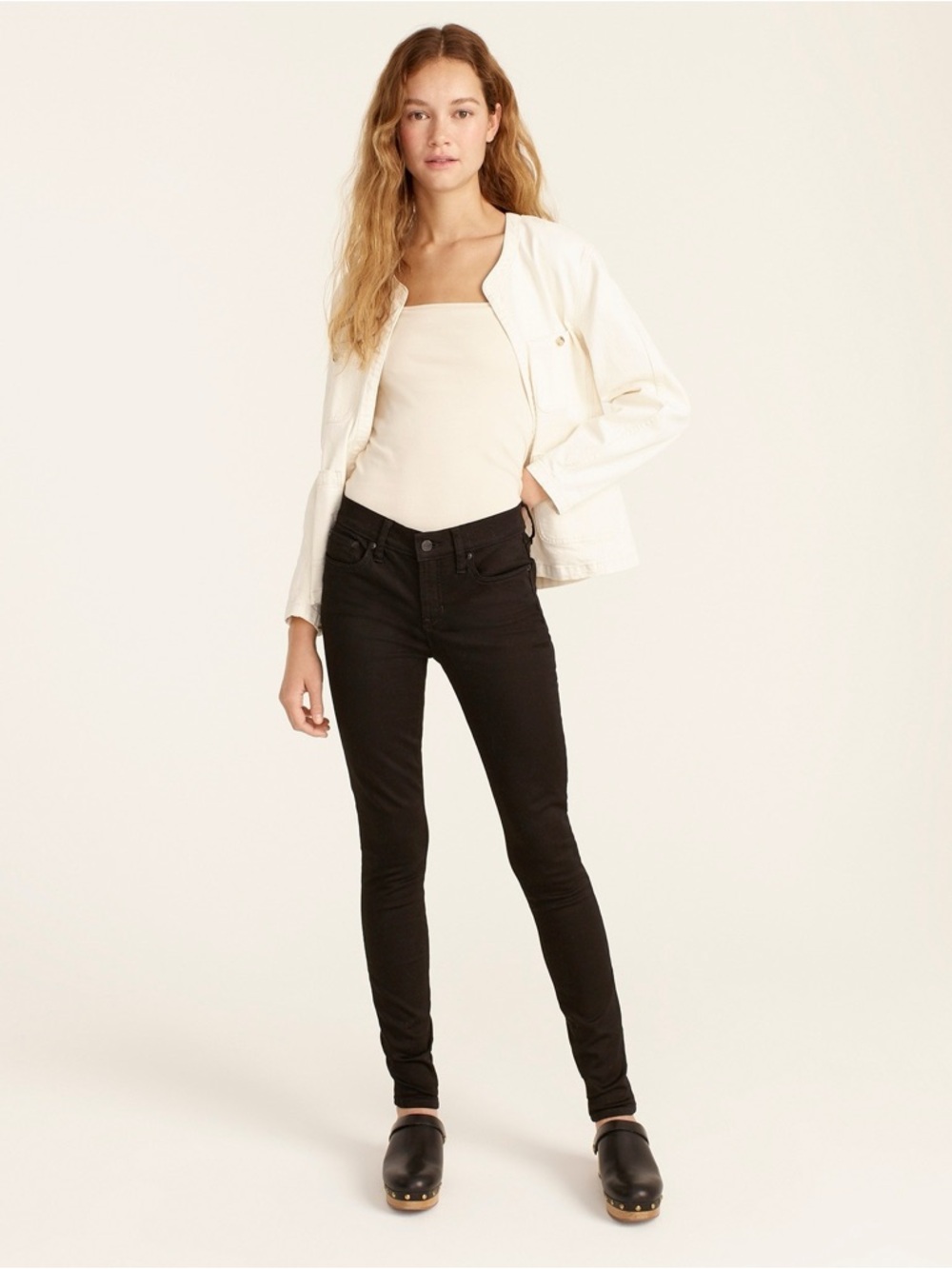 J Crew 8” Toothpick Skinny‎ Jeans in True Black